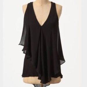 Anthropologie | Bordeaux Black Flowy Tanktop | M